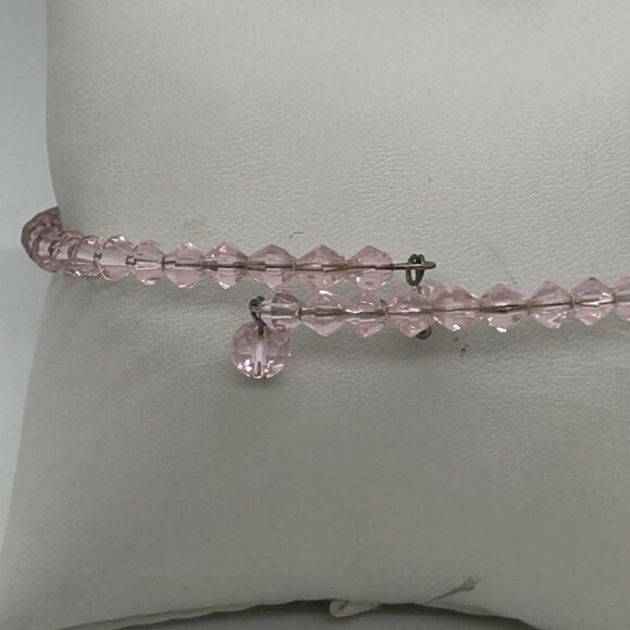 Adjustable Retro Pink Bracelet Glass Beads On Memory Wire Prom Quinceañera - Picture 11 of 16